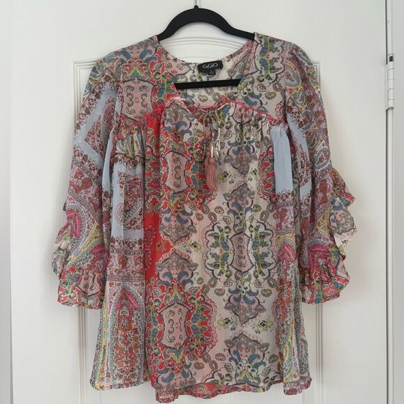 GiGio Women's Paisley Blouse - pink and Blue, small - Picture 1 of 6